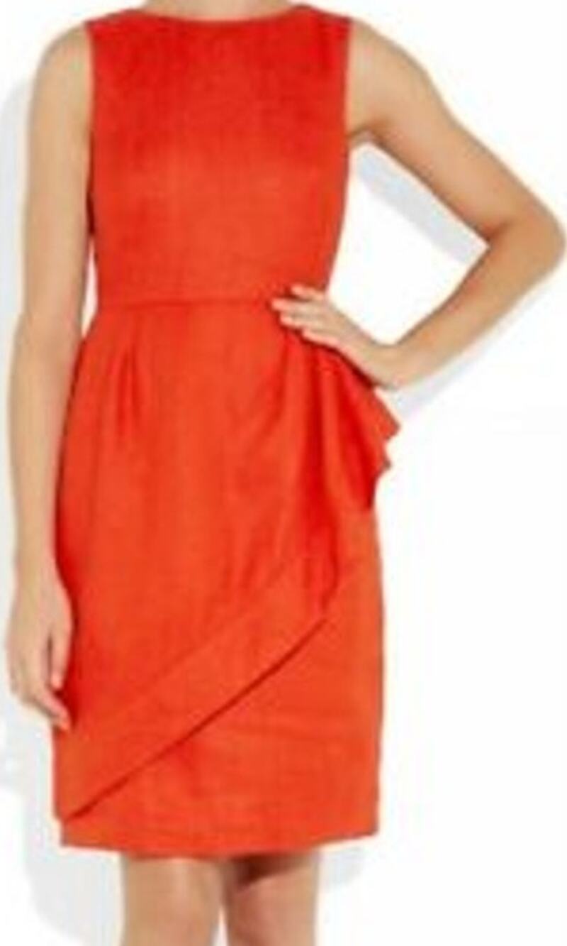 J. Crew Cha Cha Peplum Dress 100% Linen Sleeveless Ruffle Cutout Red Orange 0